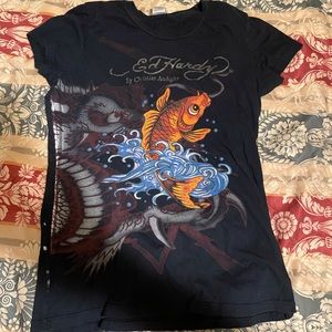 Ed Hardy Koi fish T shirt